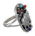 Silver And Multicolor Bear Ring Size 8-1/2 UX83952